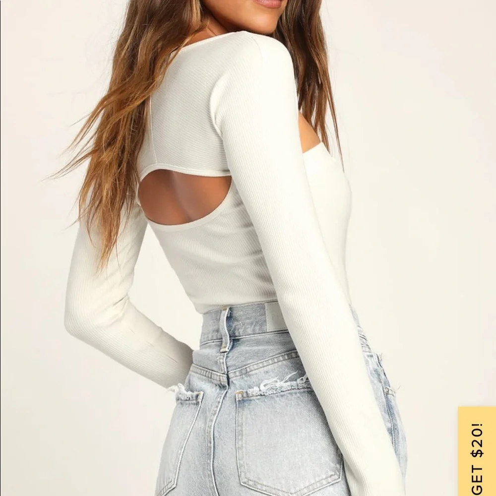 Lulus Ribbed Bodysuit - Picture 2 of 3